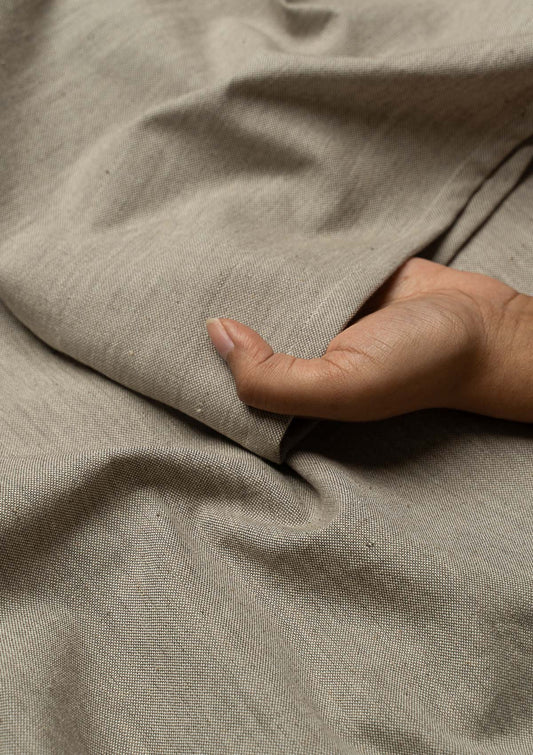 Elephant Grey Solid Linen Cotton Fabric - Room darkening - Grey