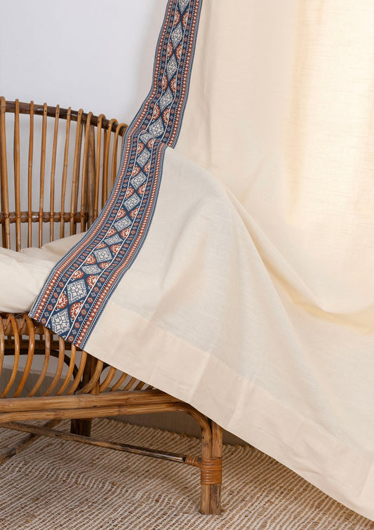 Tara Cream Printed Cotton Fabric