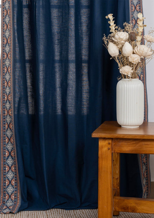 Tara Indigo Printed Cotton Fabric