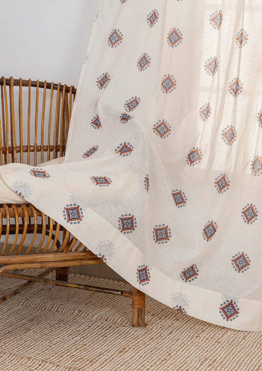 Sapphire Printed Sheer Fabric