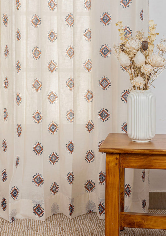 Sapphire Printed Sheer Fabric