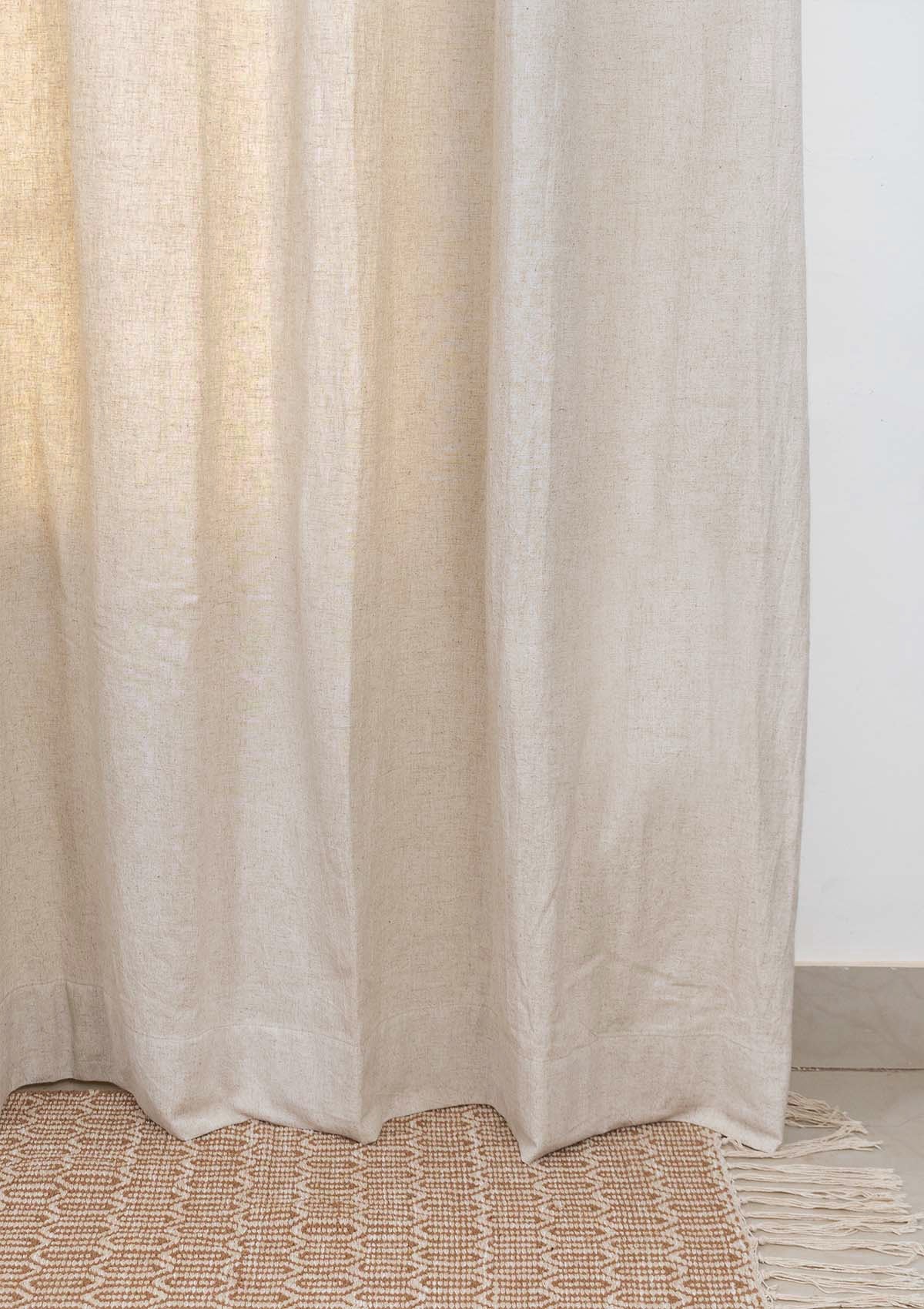 Solid linen Fabric - Beige