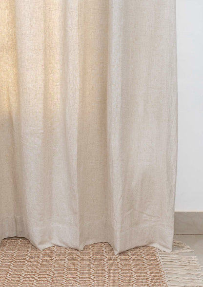 Solid linen Fabric - Beige