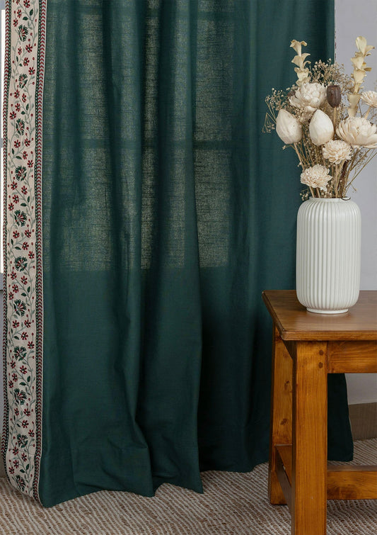 Kadamba Jade Green Embroidery Cotton Fabric