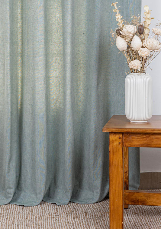 Ocean Teal Solid Linen Fabric