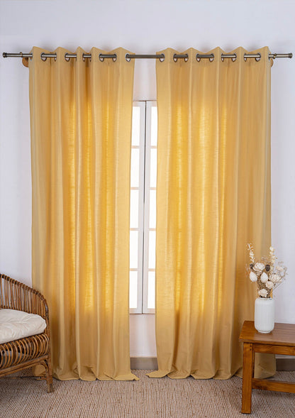 Amber Solid Slub Cotton Fabric