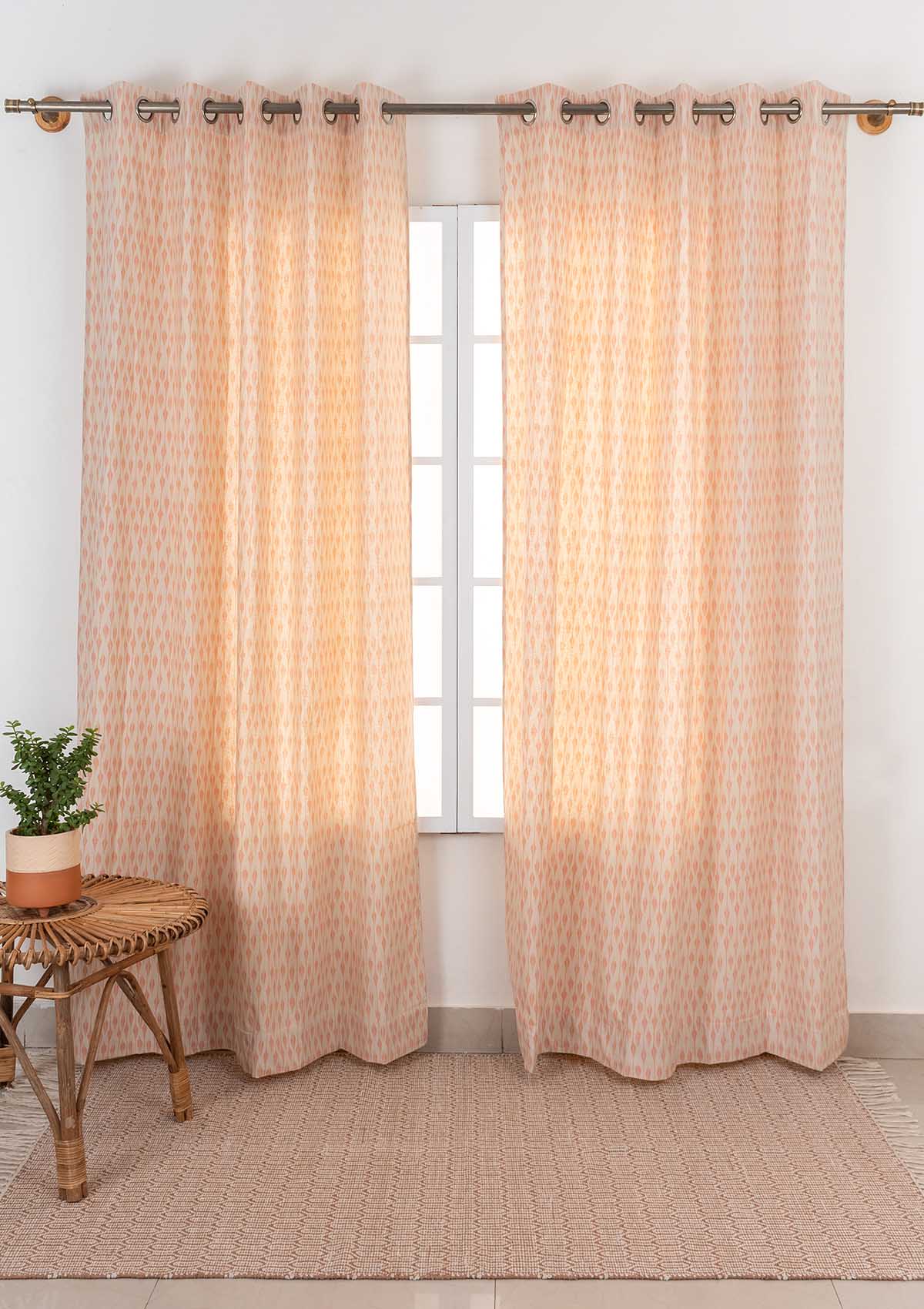 Chenab Printed Cotton  Fabric - Blush