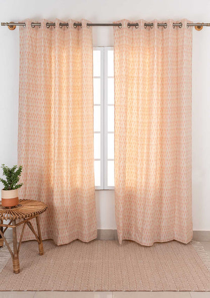 Chenab Printed Cotton  Fabric - Blush