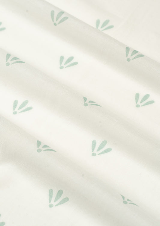 Aniseed printed sheer Fabric - Nile Blue
