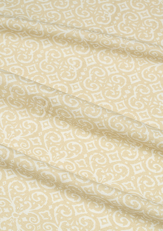 Antique printed cotton Fabric - Cream