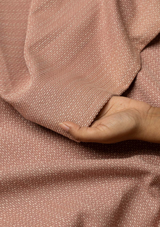 Ash Pink Textured Cotton Fabric