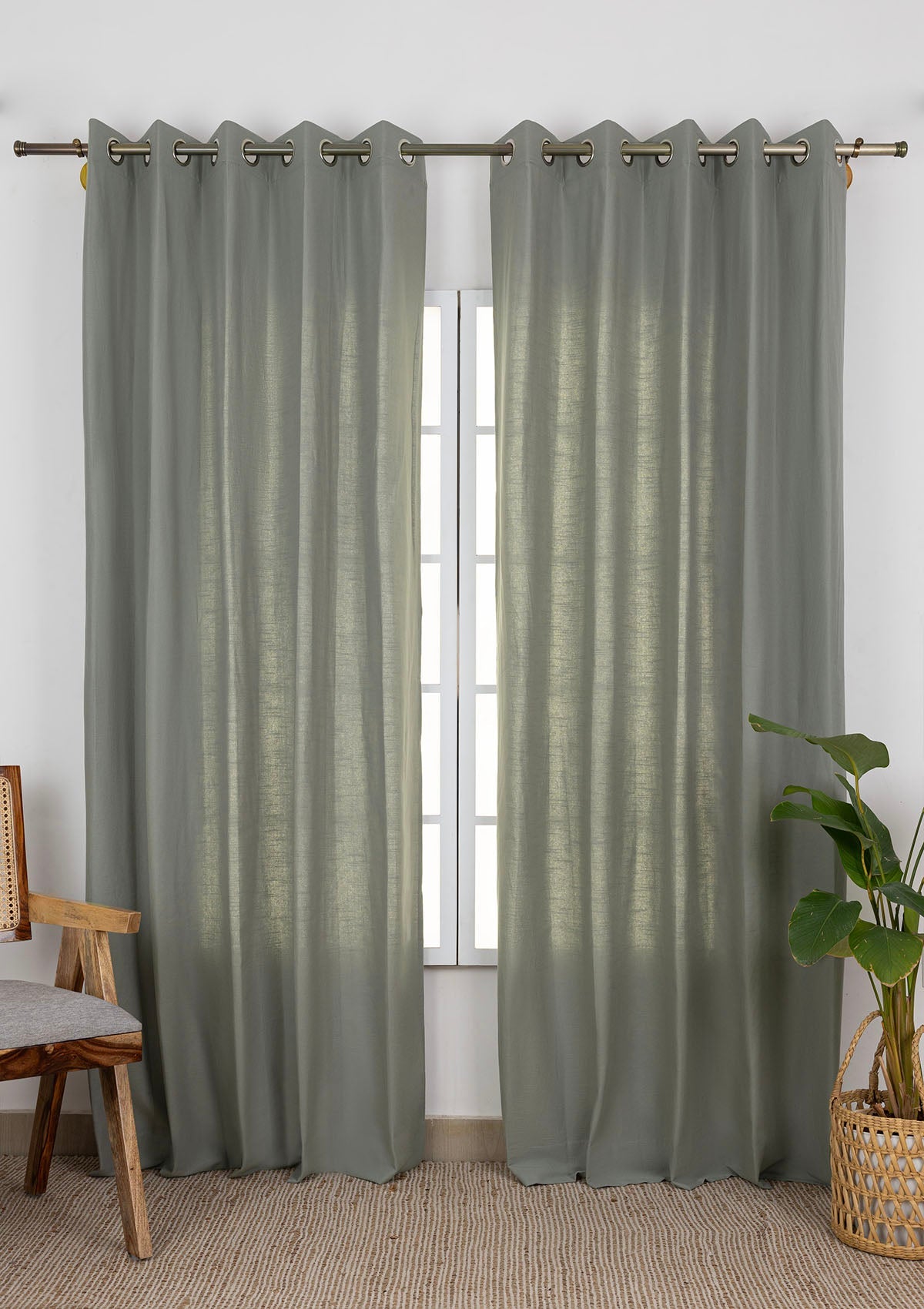 Basil Green Solid Cotton Fabric