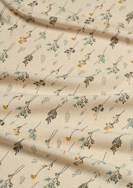 Blooming Meadows printed cotton Fabric - Beige