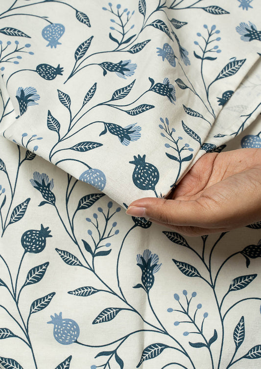 Blue Ruby Cotton Fabric - Powder Blue