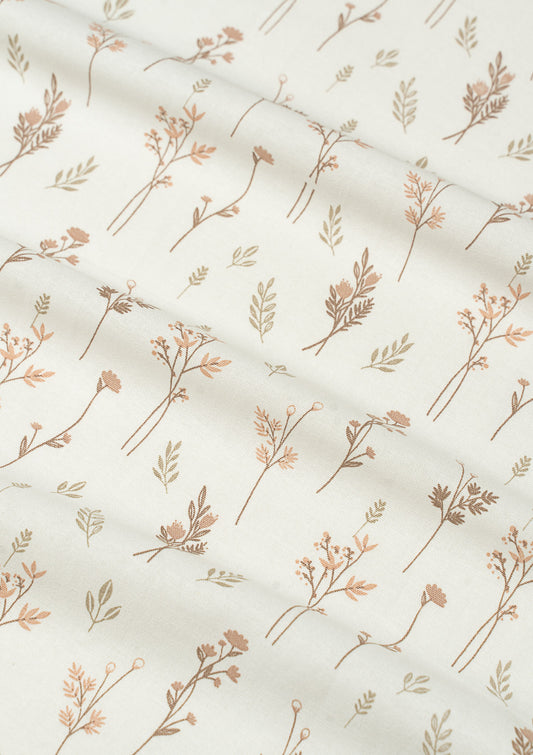 Breeze floral pattern 100% cotton Fabric - Light Reduction - Orange
