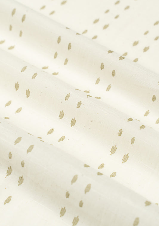 Dew Herb minimal design 100% Cotton Sheer Fabric for Living room & bedroom - Light filtering - Herb Green