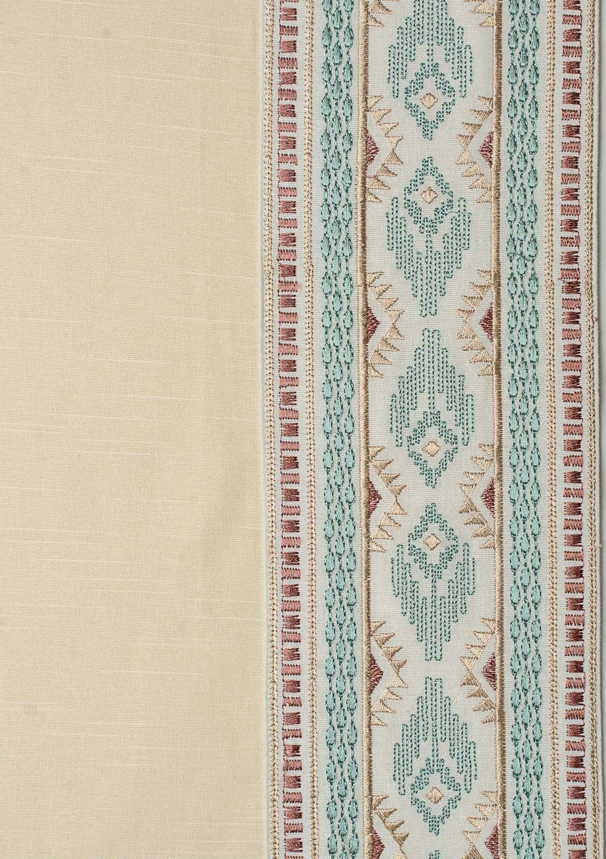 Elba Cream Embroidery Trim Fabric