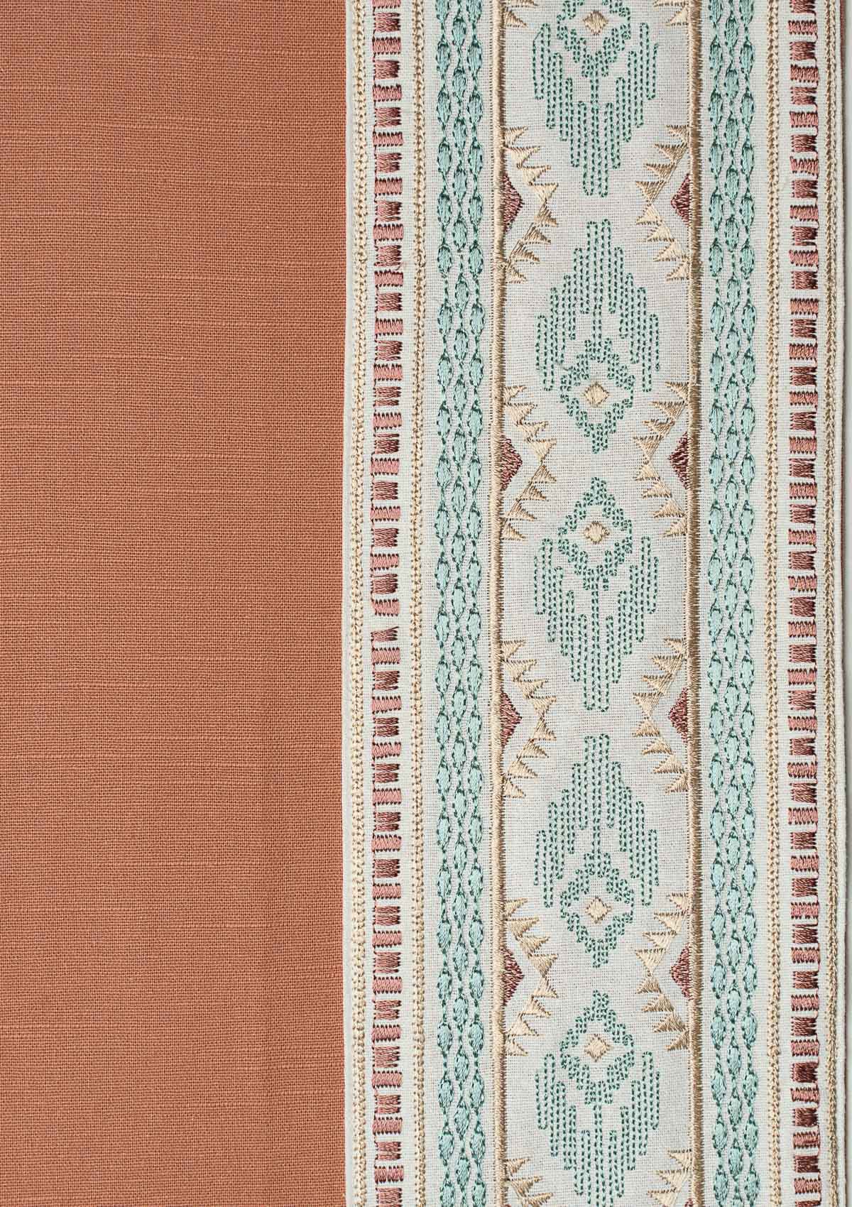 Elba Rust Embroidery Trim Fabric