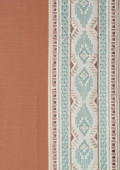Elba Rust Embroidery Trim Fabric