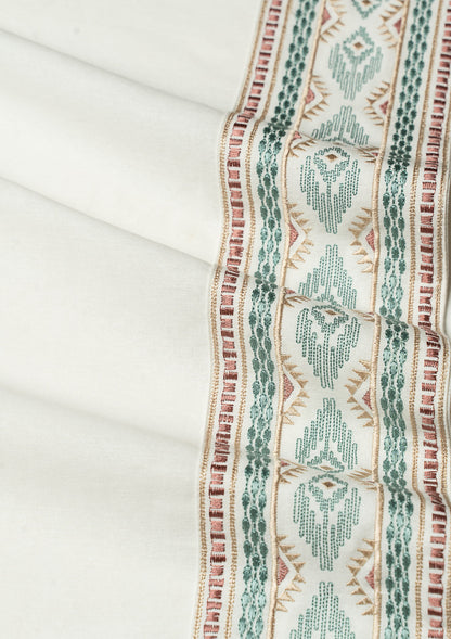 Elba White Embroidery Trim Fabric