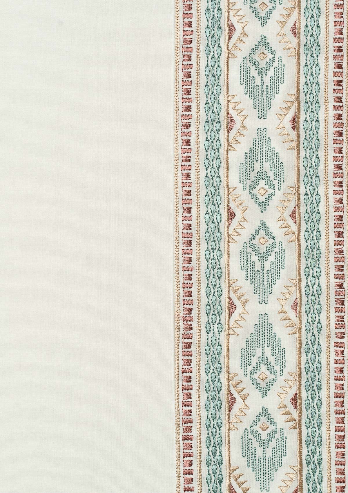Elba White Embroidery Trim Fabric