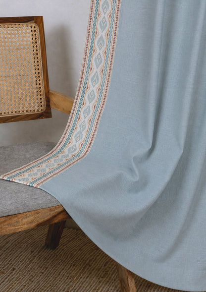 Elba Marine Teal Embroidery Trim Fabric