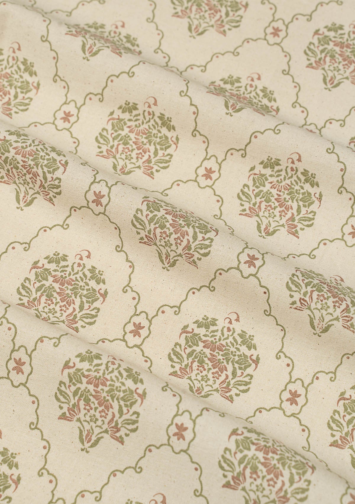Fable modern floral-geometric 100% cotton Fabric - Room darkening - Multicolor