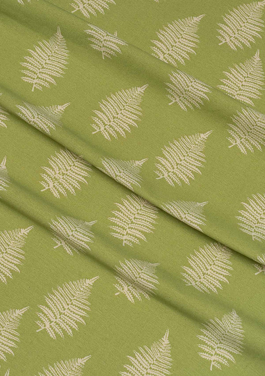 Ferns printed cotton Fabric - Green