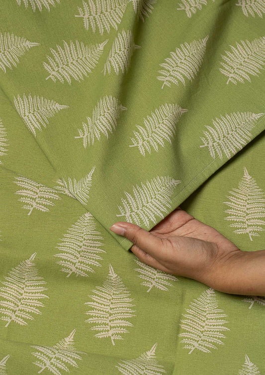 Ferns printed cotton Fabric - Green