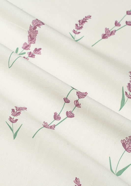 Fields printed cotton Fabric - Lavender