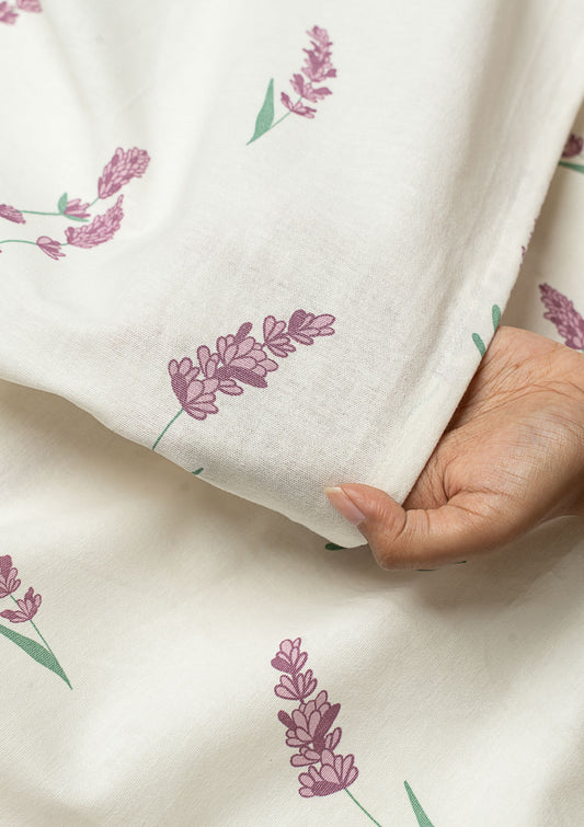 Fields printed cotton Fabric - Lavender