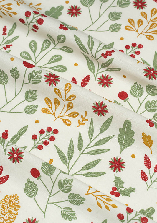 Foraged Berries printed cotton Fabric - Multicolor