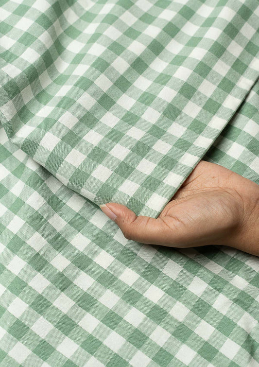 Gingham Sage Green Fabric