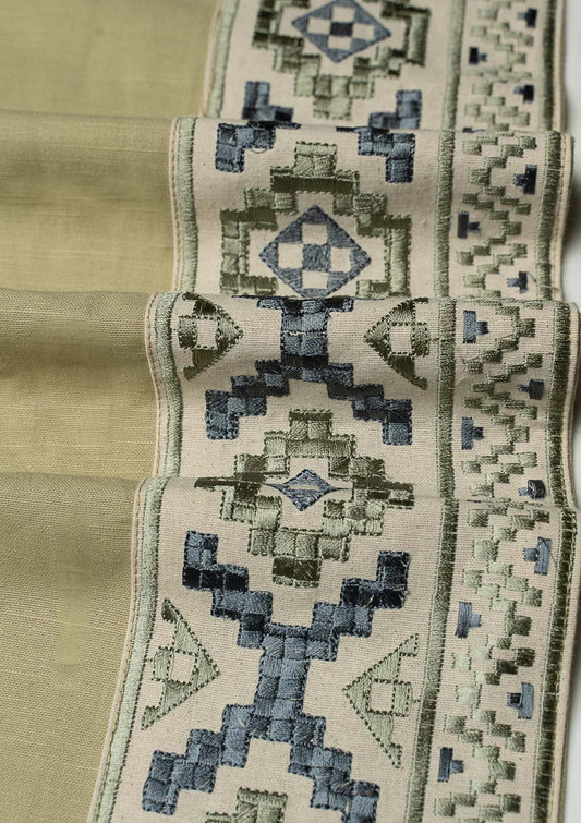 Glen Herb Green Embroidery Trim Fabric