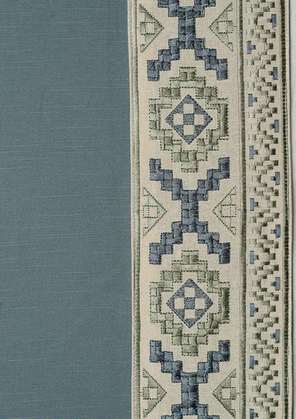 Glen Mist Blue Embroidery Trim Fabric