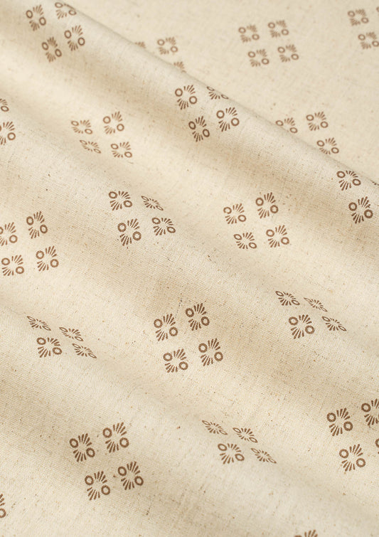 Harvest linen minimal design fabric for living room - Room darkening - Brown