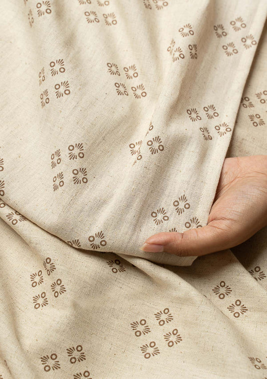 Harvest linen minimal design fabric for living room - Room darkening - Brown