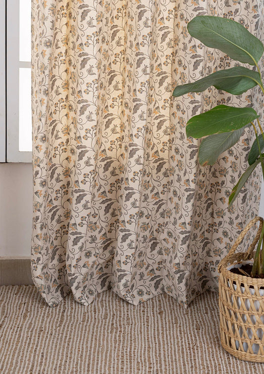Pomera Grey Printed Cotton Fabric