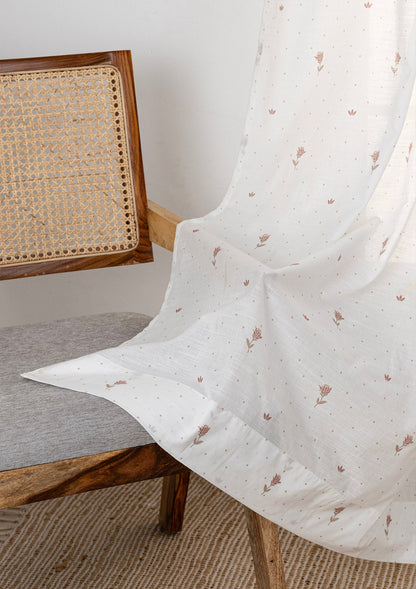 Roselle Pink Printed Sheer Fabric