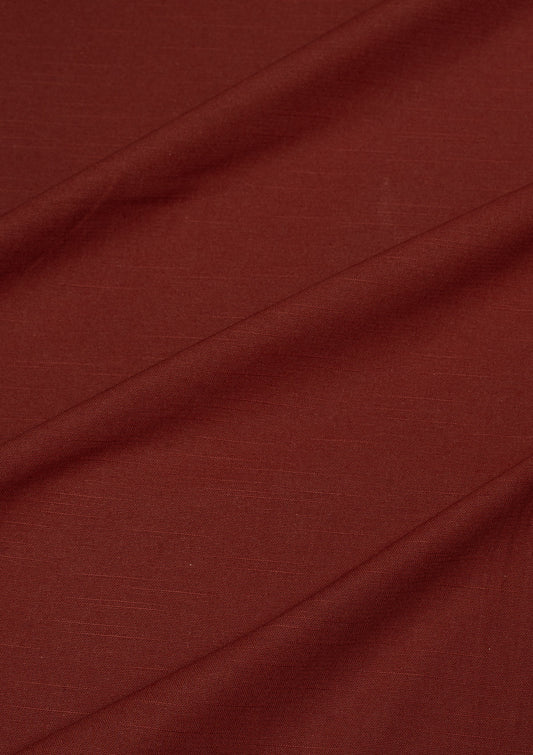 Crimson Red Solid Slub Cotton Fabric