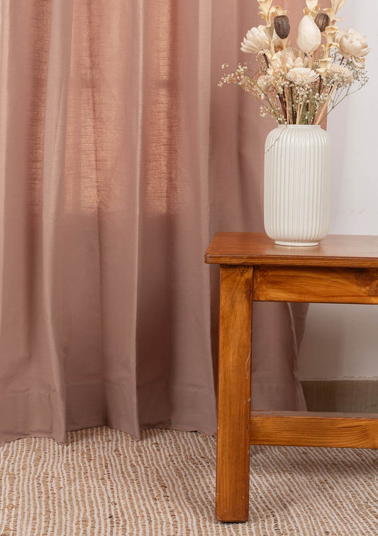 Solid Mahogany 100% cotton plain Fabric - Room darkening - Light Rust