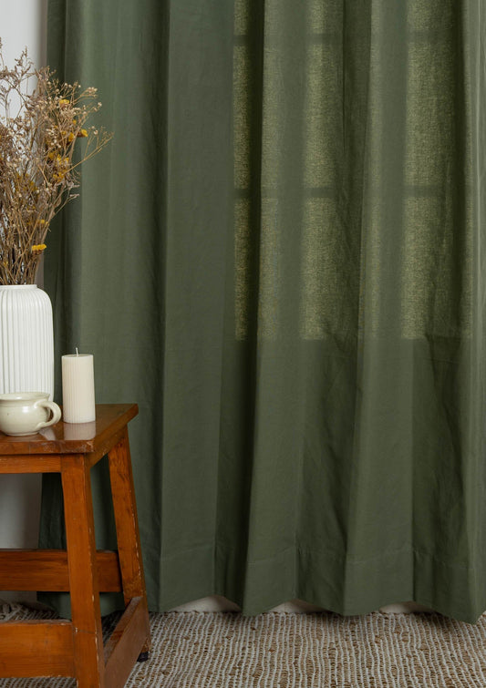 Solid Pepper Green 100% cotton Fabric for living room and bed room - Room darkening - Pepper Green