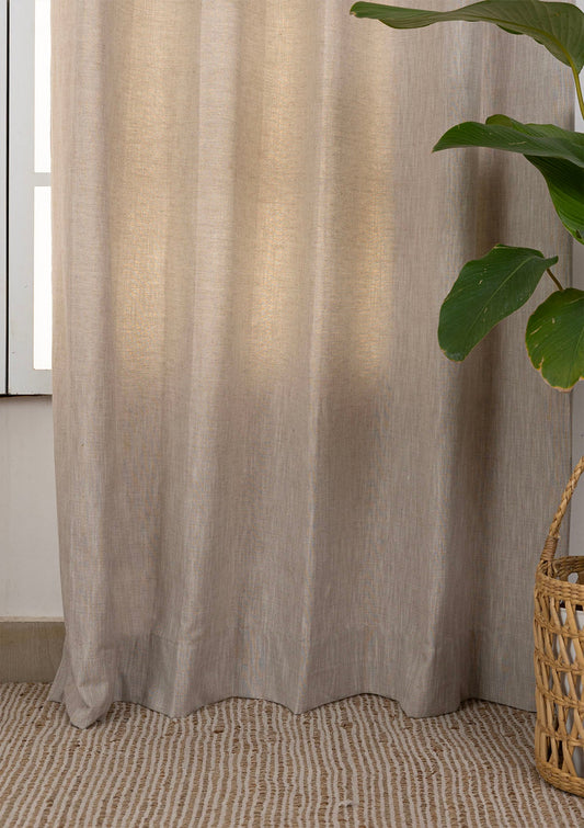 Toffee Brown Textured Cotton Fabric