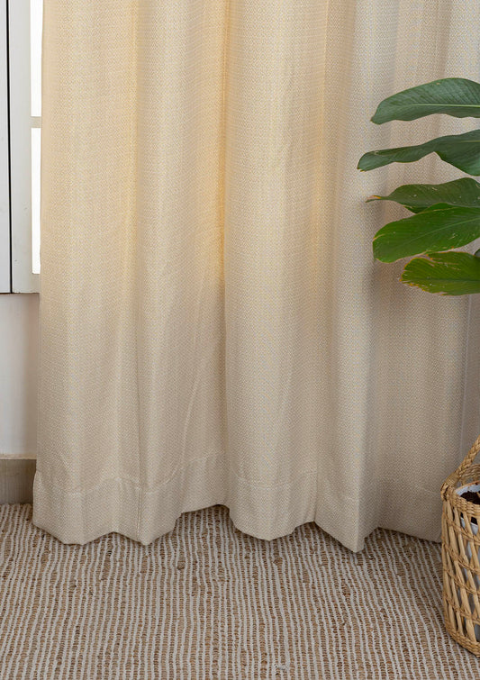 Vanilla Beige Textured Cotton Fabric