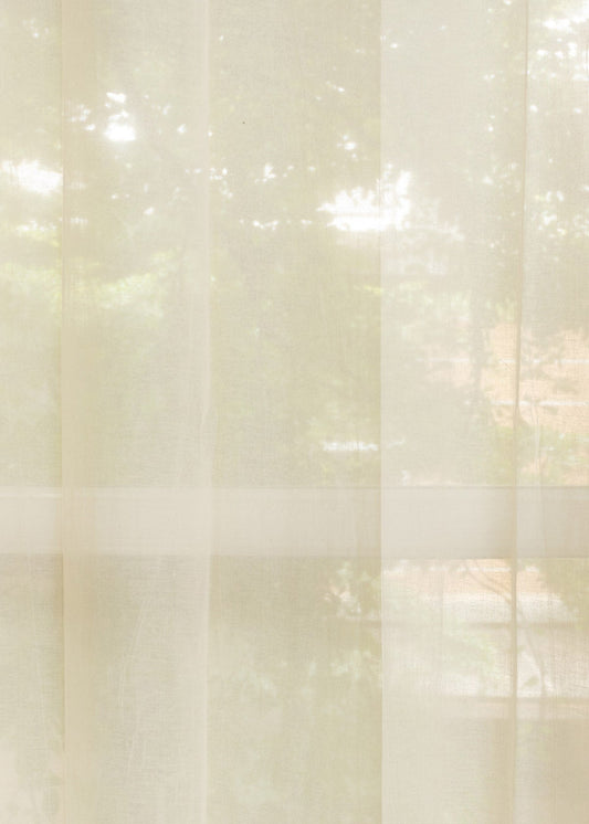 Solid sheer Fabric - Cream