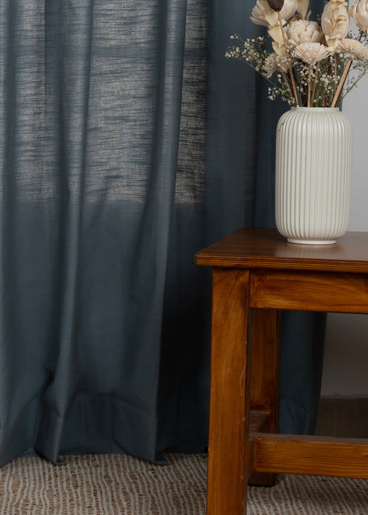 Solid Mist Blue 100% cotton plain Fabric - Room darkening - Blue