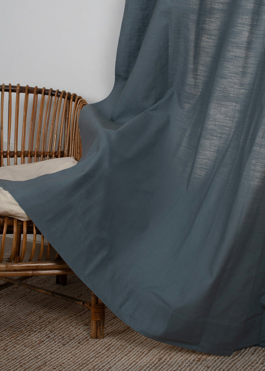 Solid Mist Blue 100% cotton plain Fabric - Room darkening - Blue