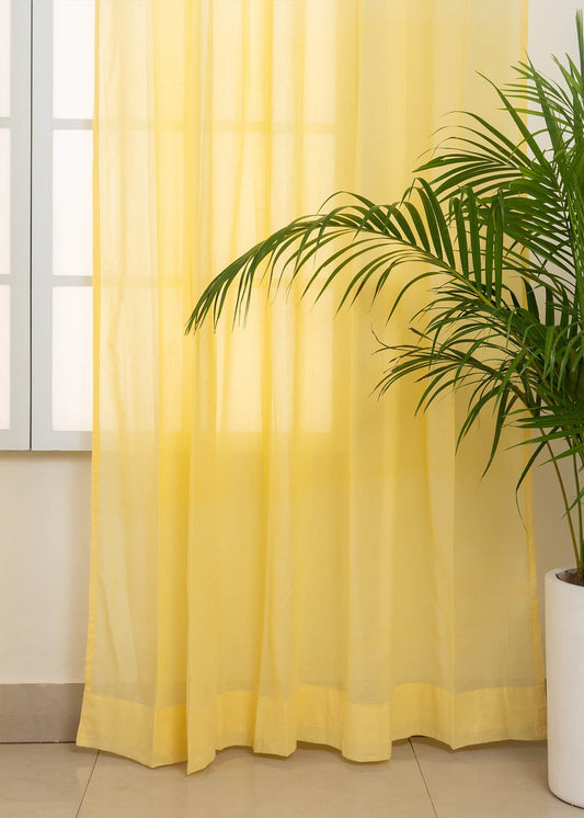 Solid Sheer Fabric - Pale Yellow
